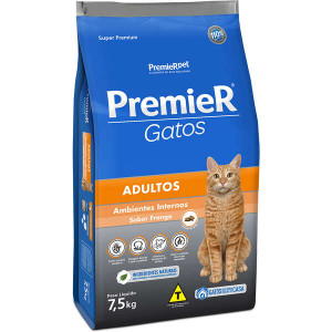 Ração Premier Pet Ambientes  Gatos Adultos Internos Frango- 1,5kg/